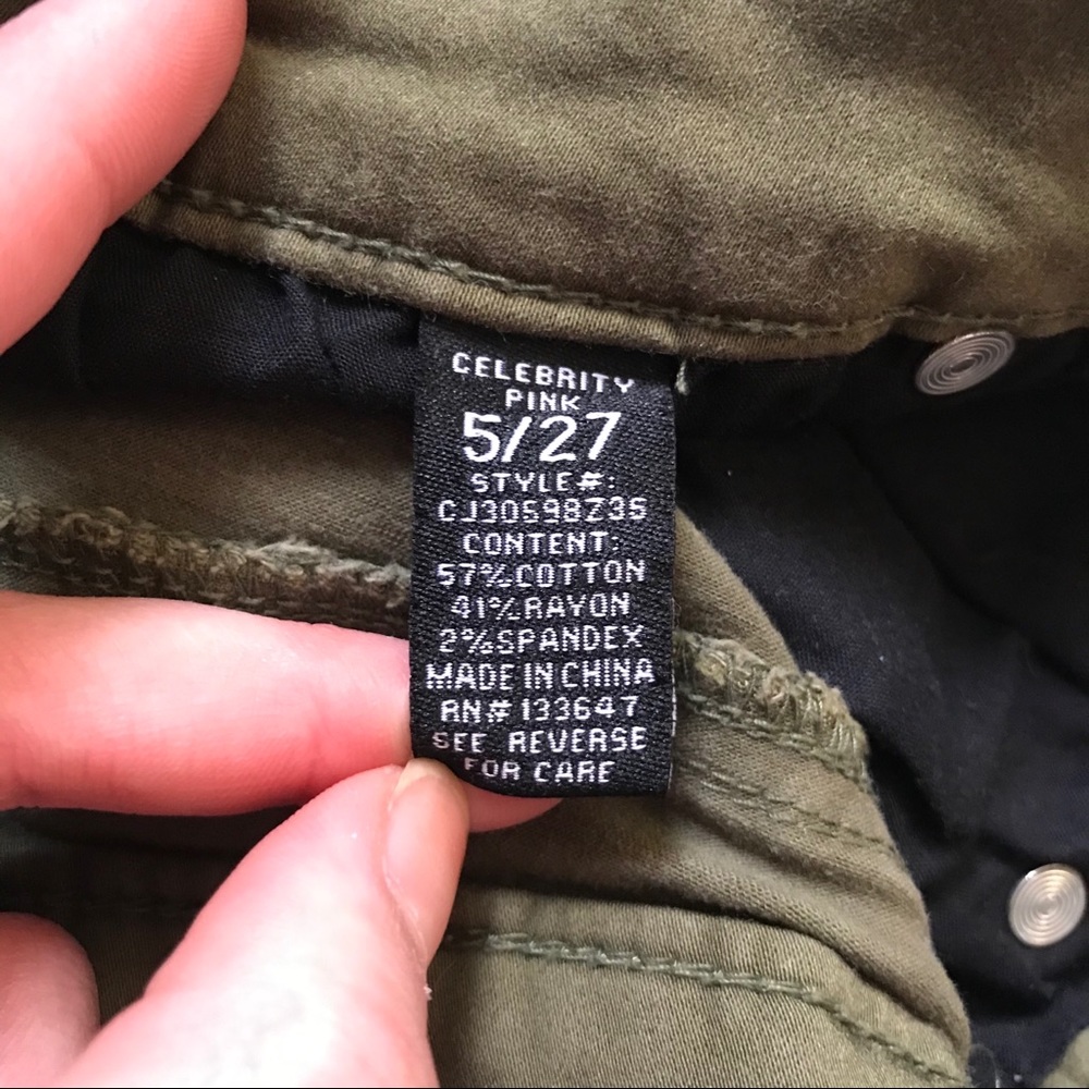 Celebrity Pink army green mid-length shorts - Picture 7 of 8